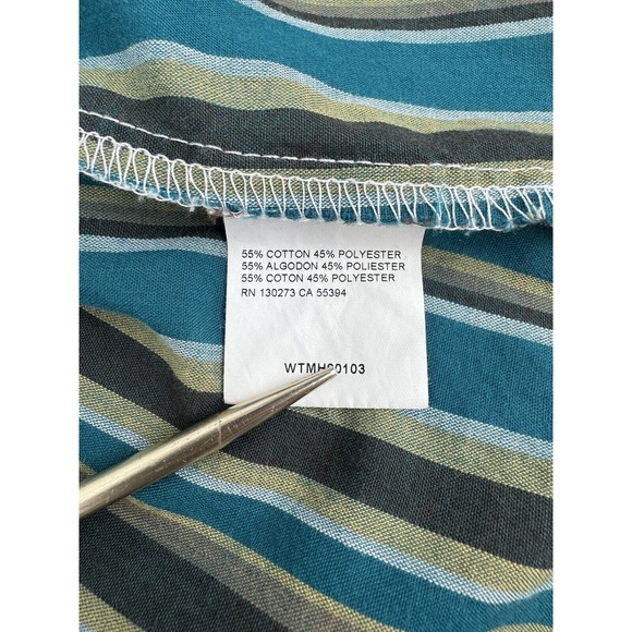 Wrangler XXL 2XL Multicolor Striped Western Long Sleeve Pearl Snap Button Shirt - Picture 6 of 7